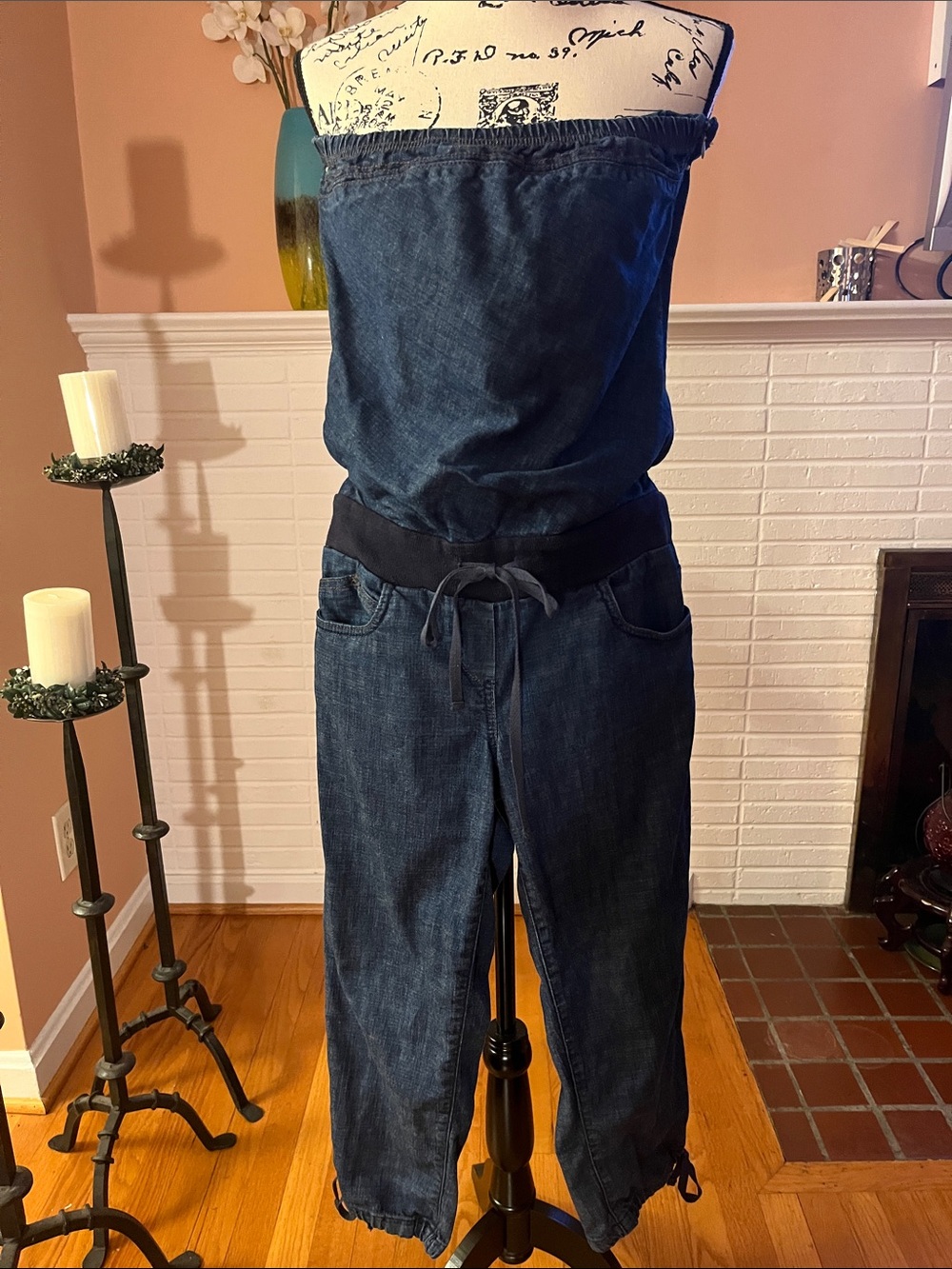 Dollhouse Denim Strapless Jumpsuit